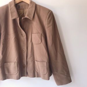 Wool Blend Brown Boxy Vintage Blazer